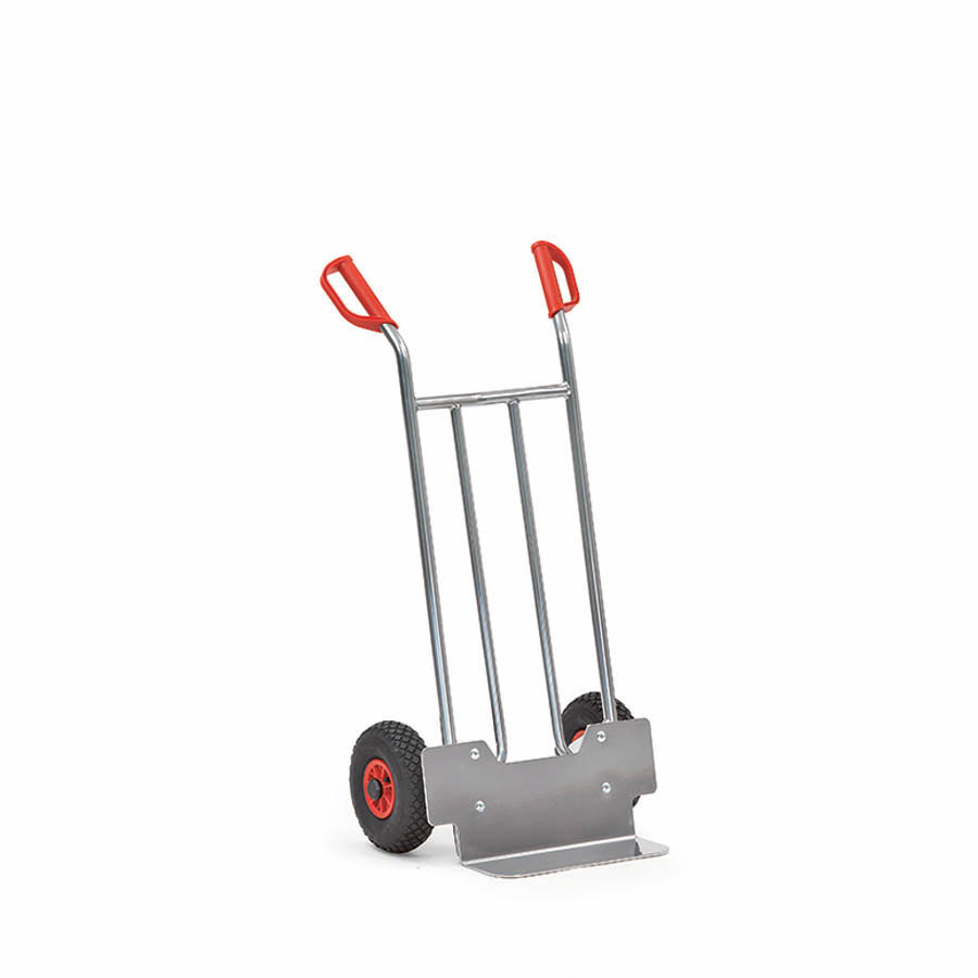 [015683] Carretilla de mano de aluminio para paquetes con ruedas neumáticas - Dim. pala 400 x 150 mm - Aluminio