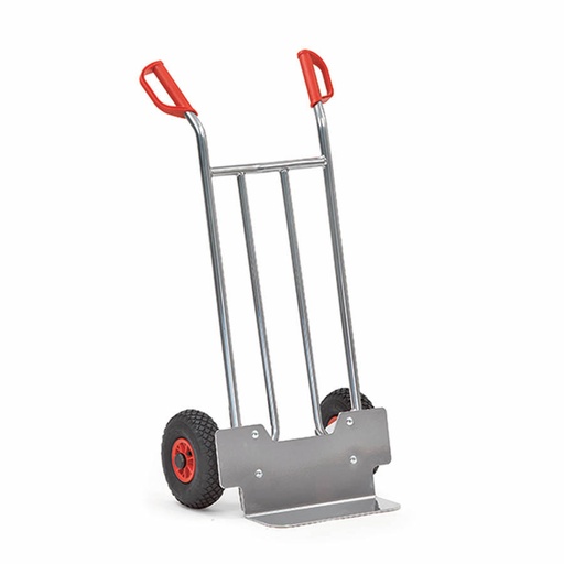 [015683] Carretilla de mano de aluminio para paquetes con ruedas neumáticas - Dim. pala 400 x 150 mm - Aluminio