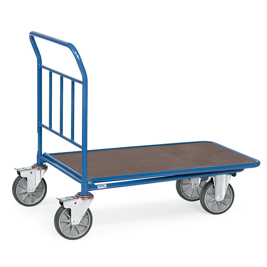 [015882] Carro de plataforma encajable de madera - Dim. plataforma 1.000 x 700 mm - Azul ral 5007