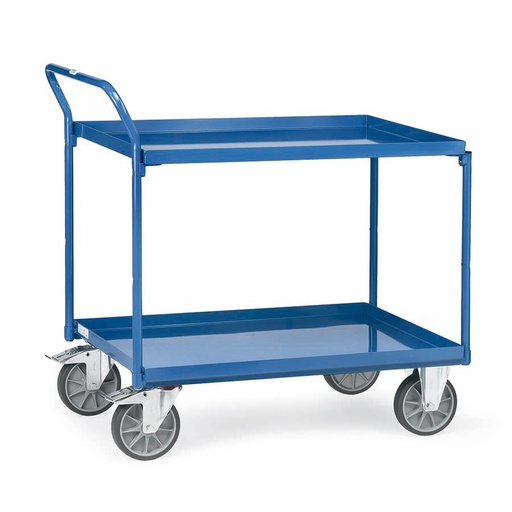 [015913] Carro de taller con estante metálico con reborde tipo bandeja - Dim. plataforma 1000x700 mm - Azul ral 5007