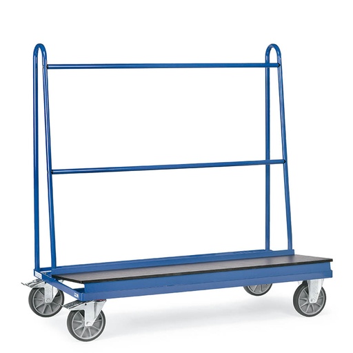 [015941] Carro metálico manual el transporte a 1 cara de tableros, tablas y paneles - Dim. plataforma 1500x400 mm - Azul ral 5007