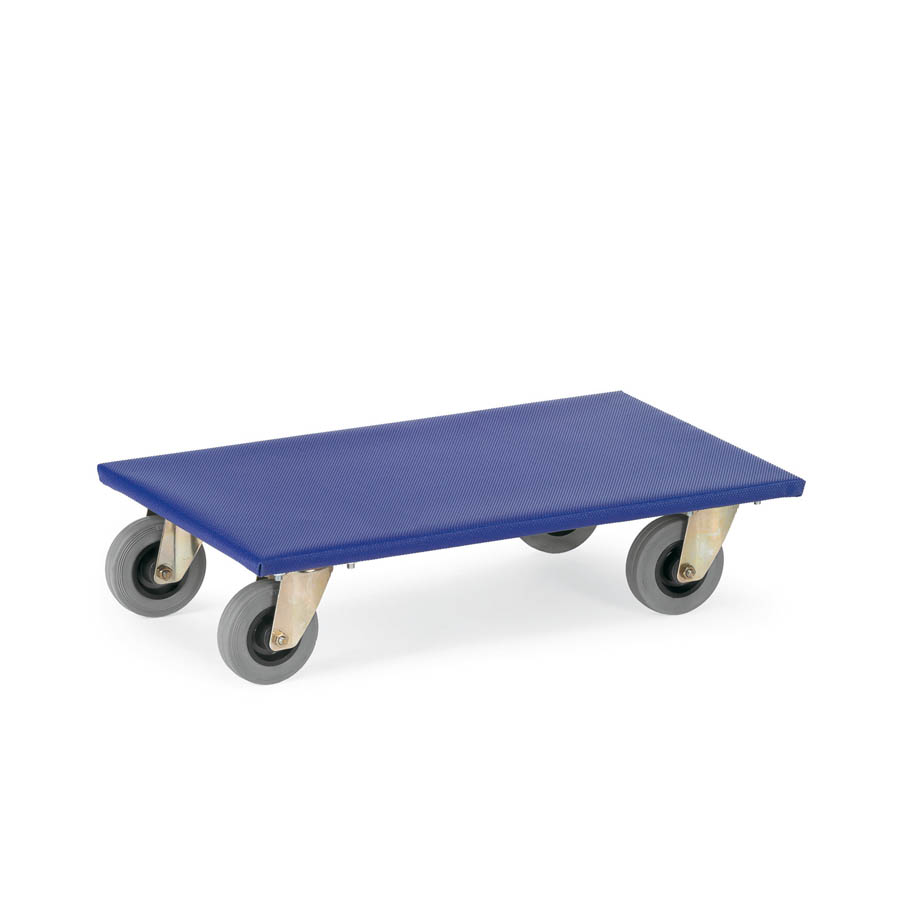 [016169] Par de plataformas rodantes para transporte de muebles con ruedas de goma estándar - Dim.: 600x300x140h mm - Azul
