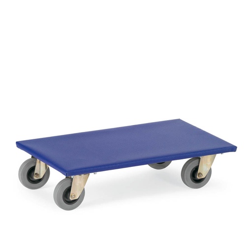[016169] Par de plataformas rodantes para transporte de muebles con ruedas de goma estándar - Dim.: 600x300x140h mm - Azul