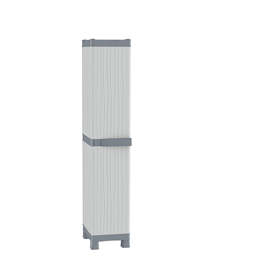 [016326] Armario de plástico con 1 puerta y 4 estantes - Dim.: 350x438x1818h mm - Gris