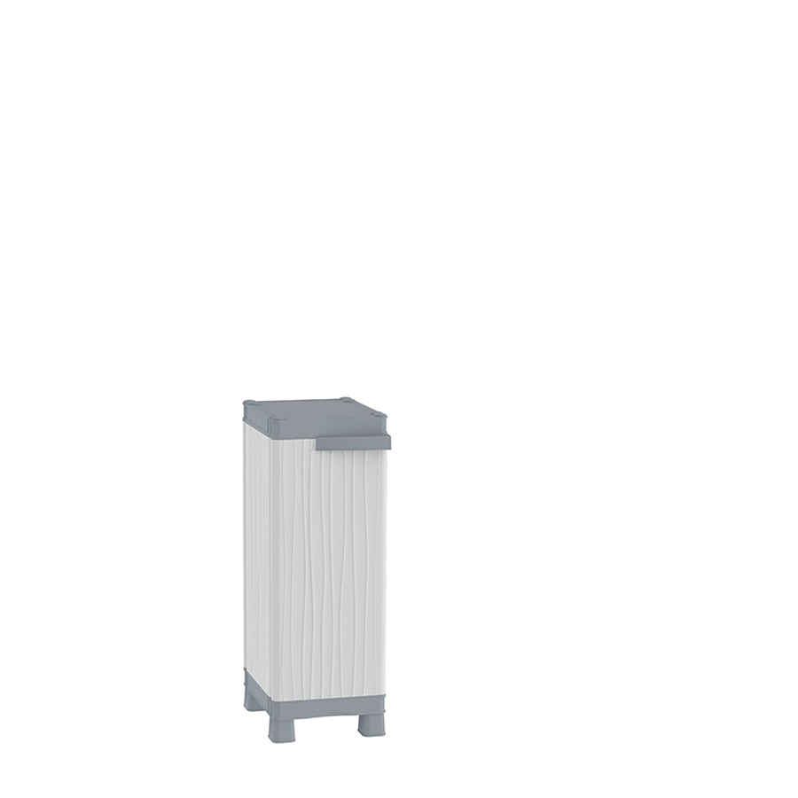 [016328] Armario de plástico con 1 puerta y 2 estantes - Dim.: 350x438x976h mm - Gris