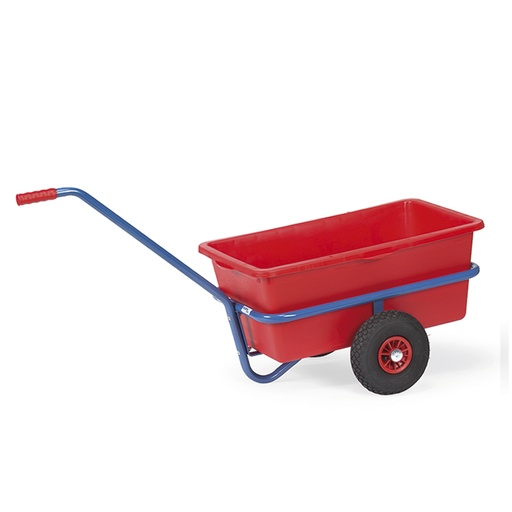 [016382] Remolque de tracción manual con contenedor plástico de 90 lts. - Dim. plataforma 700x400 mm - Azul ral 5007