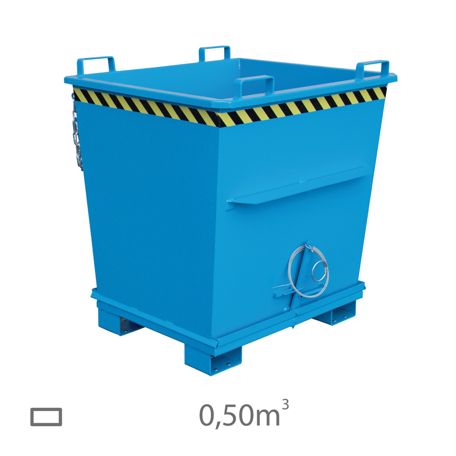 [016646] Contenedor encajable de fondo abatible - Capacidad 0,5 m³ - Dim.: 1040x1200x721 mm - acero pintado