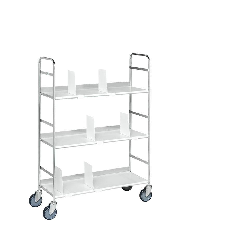 [017234] Carro para oficina de acero con 2 estantes y tope posterior - Dim. plataforma 790x290x1140h mm - Galvanizado