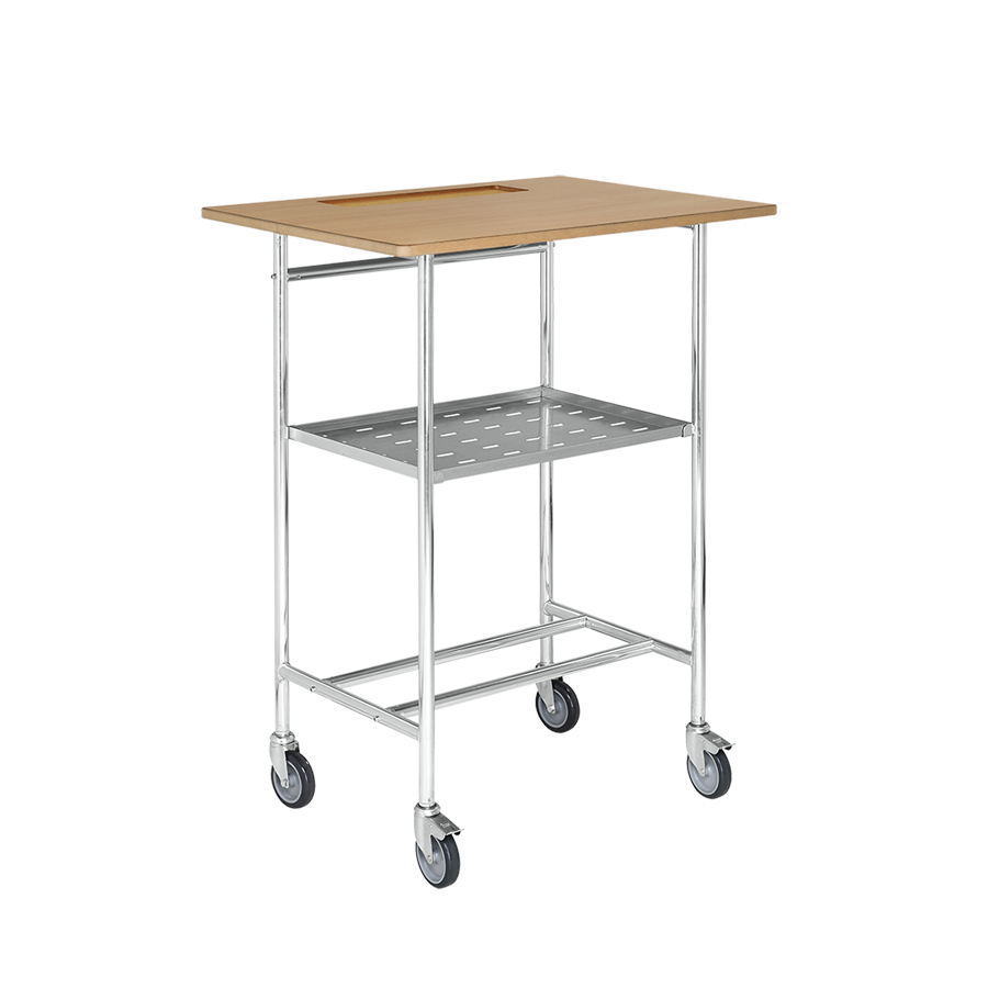 [017262] Carro atril con tablero y estante inferior para escritura - Dim. plataforma 800x570 mm - Galvanizado