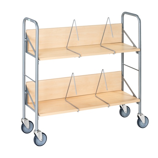 [017264] Carro para oficina de acero con 2 estantes y pared posterior - Dim. plataforma 975x320x920h mm - Gris ral 7000