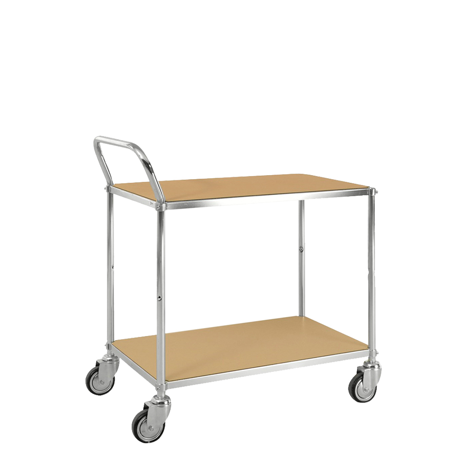 [017311] Carro móvil de servicio para camarera con 2 estantes y protección ESD - Dim. plataforma 760x430 mm - Galvanizado