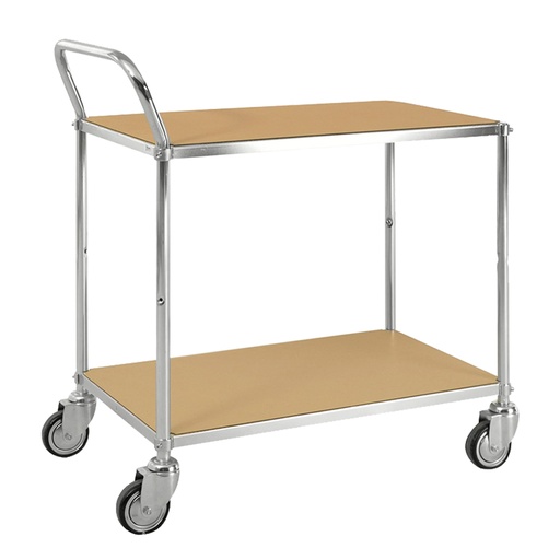 [017311] Carro móvil de servicio para camarera con 2 estantes y protección ESD - Dim. plataforma 760x430 mm - Galvanizado