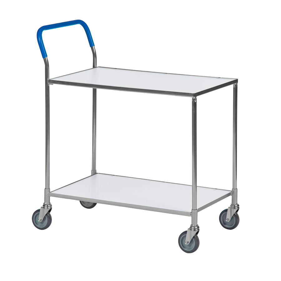 [017315] Carro móvil para camarera y servicio con 2 estantes - Dim. plataforma 760x430 mm - Galvanizado