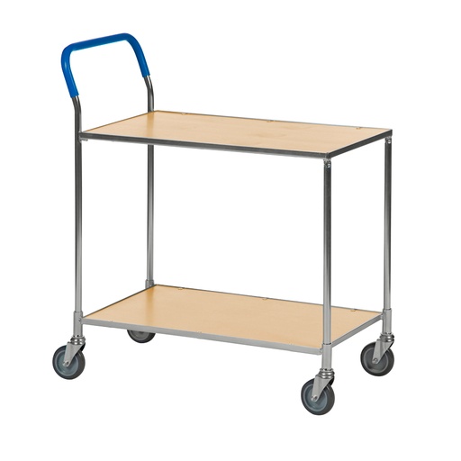 [017318] Carro móvil para camarera y servicio con 2 estantes - Dim. plataforma 760x430 mm - Galvanizado