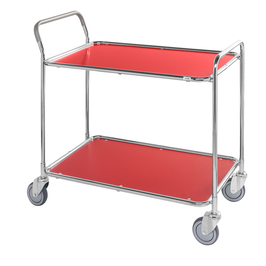 [017486] Carro móvil para camarera y servicio con 2 estantes - Dim. plataforma 850x508 mm - Galvanizado