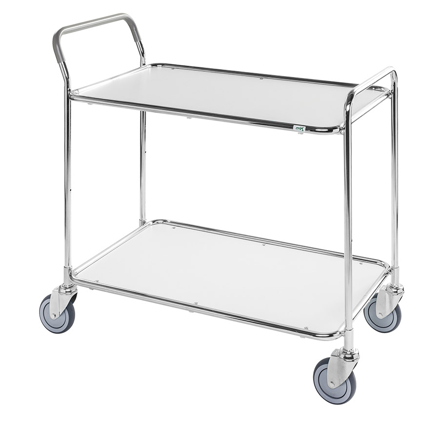 [017487] Carro móvil para camarera y servicio con 2 estantes - Dim. plataforma 850x508 mm - Galvanizado