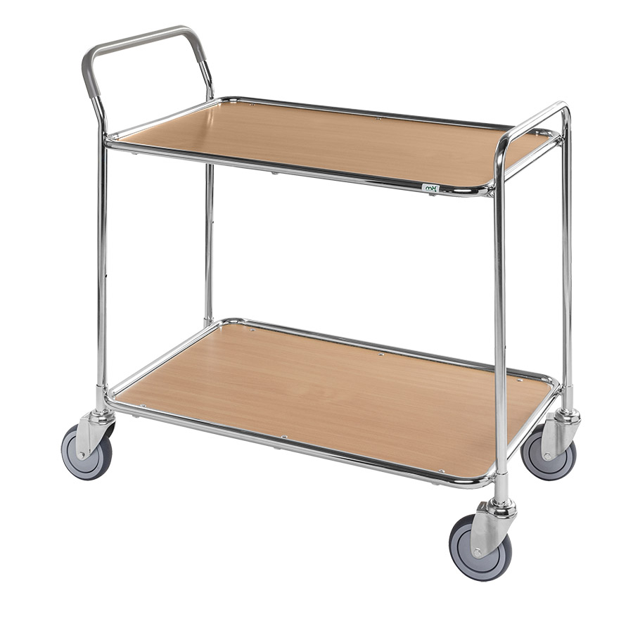 [017488] Carro móvil para camarera y servicio con 2 estantes - Dim. plataforma 850x508 mm - Galvanizado