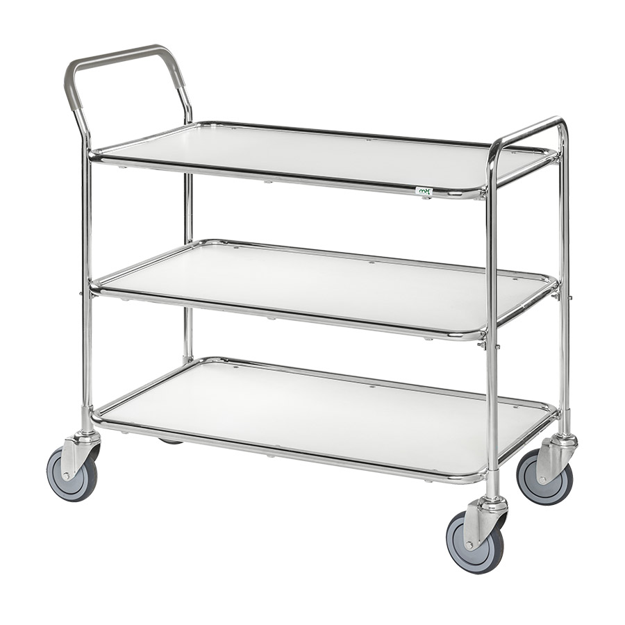 [017492] Carro móvil para camarera y servicio con 3 estantes - Dim. plataforma 850x508 mm - Galvanizado