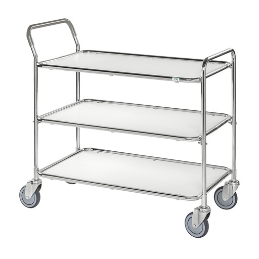 [017492] Carro móvil para camarera y servicio con 3 estantes - Dim. plataforma 850x508 mm - Galvanizado