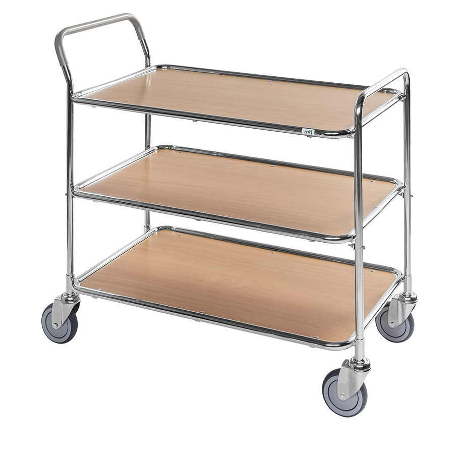 [017493] Carro móvil para camarera y servicio con 3 estantes - Dim. plataforma 850x508 mm - Galvanizado