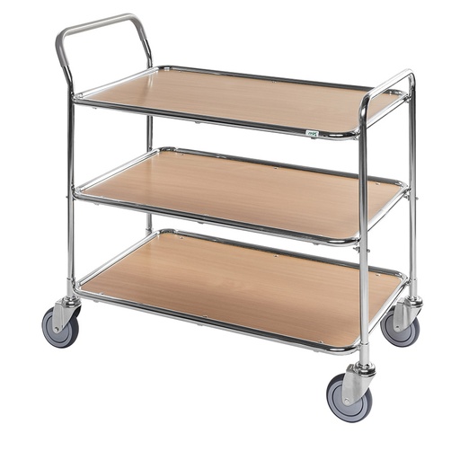 [017493] Carro móvil para camarera y servicio con 3 estantes - Dim. plataforma 850x508 mm - Galvanizado