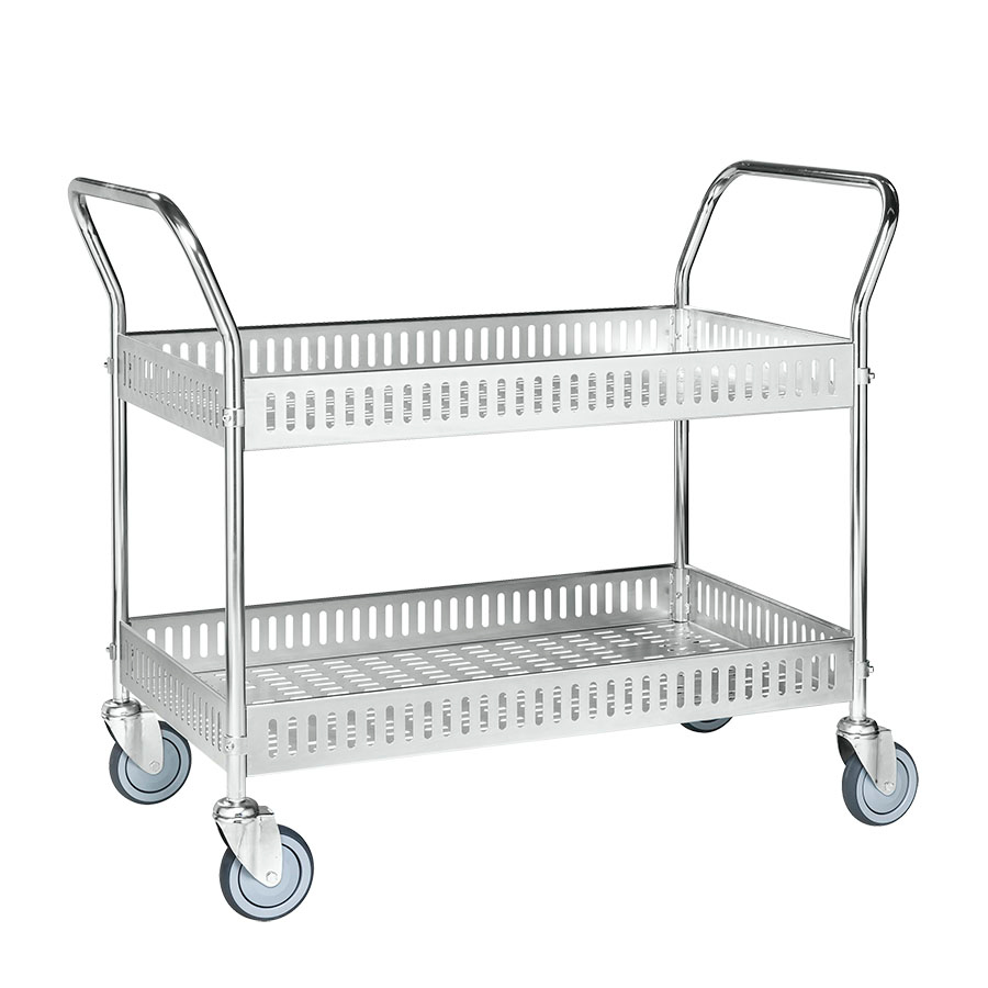 [017744] Carro metálico para uso particular y doméstico con 2 estantes - Dim.: 1130x550x940h mm - Galvanizado.