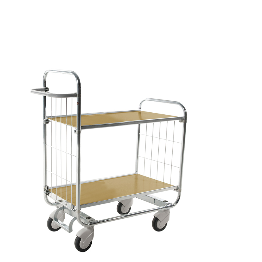 [017944] Carro de plataforma con un estante y protección antiestática ESD - Dim. plataforma 1000x425 mm - Galvanizado