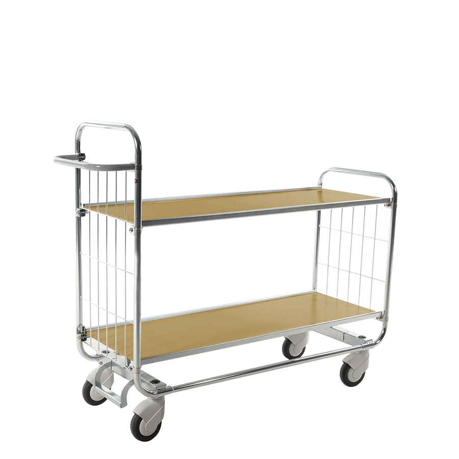 [017955] Carro de plataforma con un estante y protección antiestática ESD - Dim. plataforma 1120x425 mm - Galvanizado