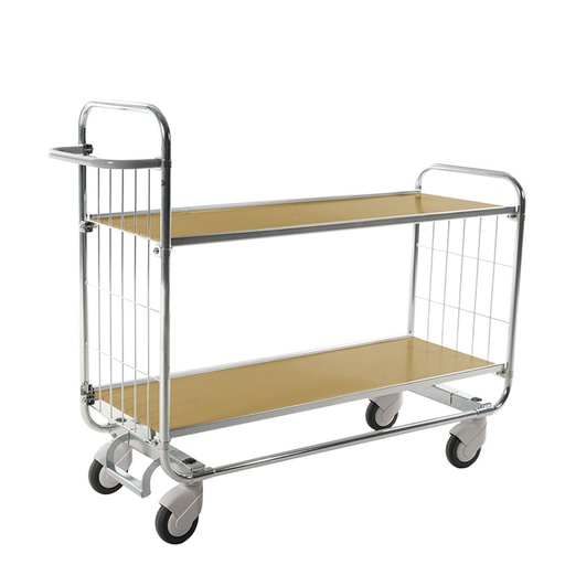 [017955] Carro de plataforma con un estante y protección antiestática ESD - Dim. plataforma 1120x425 mm - Galvanizado