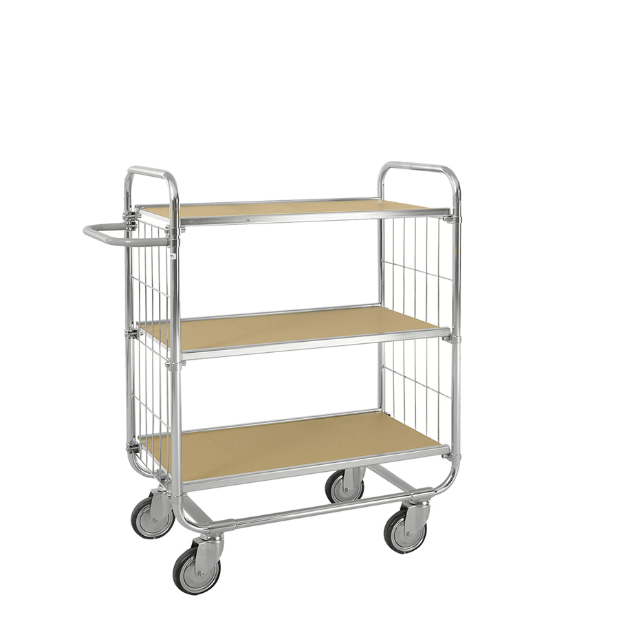 [017961] Carro de plataforma con un estante y protección antiestática ESD - Dim. plataforma 750x425 mm - Galvanizado