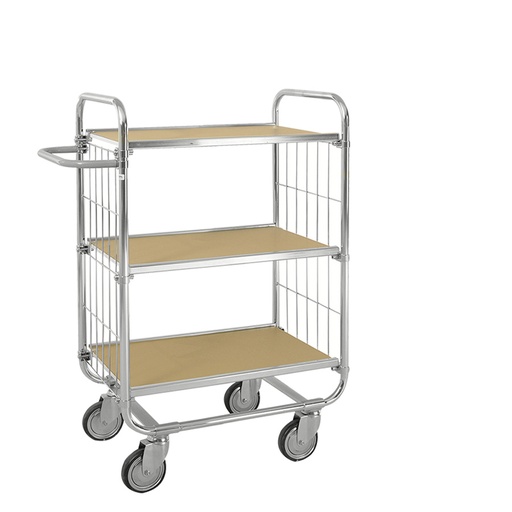 [017964] Carro de plataforma con un estante y protección antiestática ESD - Dim. plataforma 620x425 mm - Galvanizado