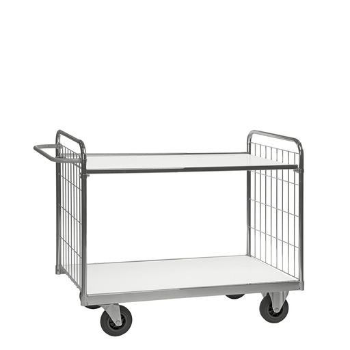 [018047] Carro de malla para picking y distribución de gran tamaño con 2 estantes - Dim. plataforma 1400x600h mm - Galvanizado