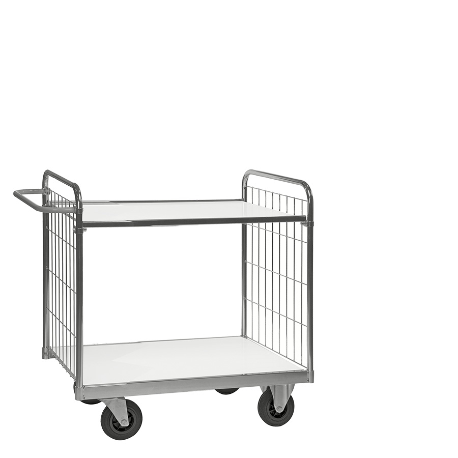 [018049] Carro de malla para picking y distribución de gran tamaño con 2 estantes - Dim. plataforma 1200x600h mm - Galvanizado