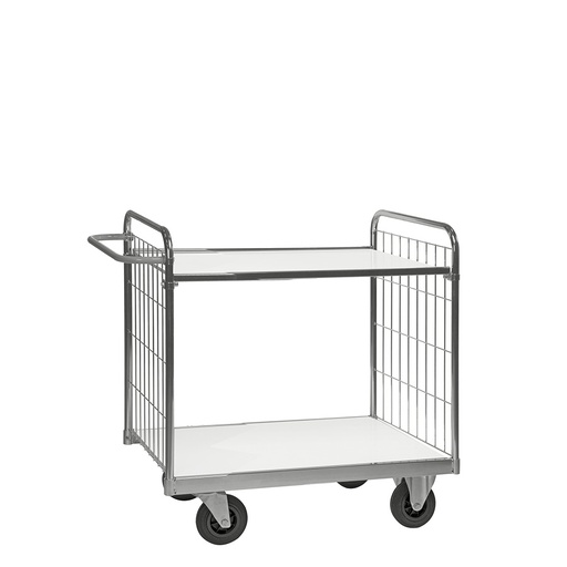 [018049] Carro de malla para picking y distribución de gran tamaño con 2 estantes - Dim. plataforma 1200x600h mm - Galvanizado