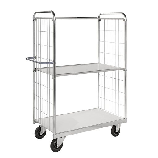 [018057] Carro de malla para picking y distribución de gran tamaño con 3 estantes - Dim. plataforma 1200x600h mm - Galvanizado