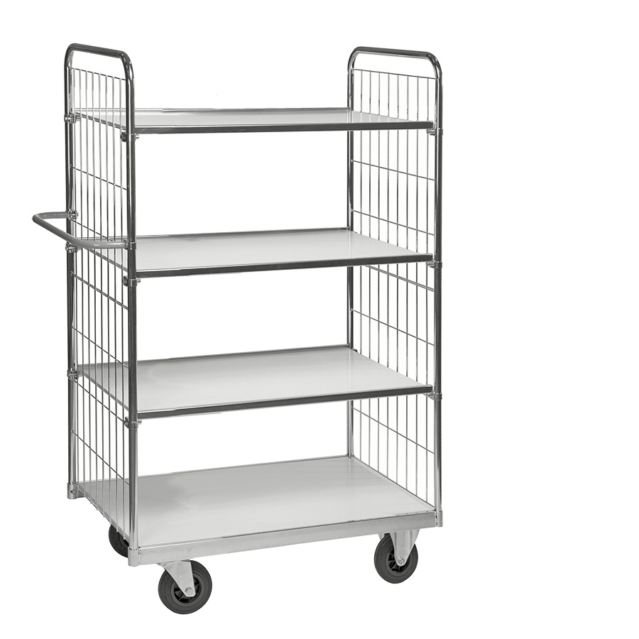 [018065] Carro de malla para picking y distribución de gran tamaño con 4 estantes - Dim. plataforma 1200x600h mm - Galvanizado