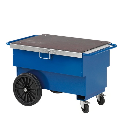 [018101] Arcón metálico móvil con ruedas plásticas de Ø400 mm - Dim.: 1260x760x720h mm - Azul ral 5010