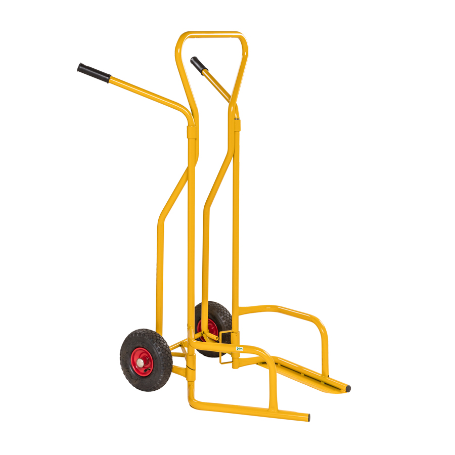 [018131] Carretilla de mano para ruedas y neumáticos de Ø400 a Ø800 mm - Ruedas neumáticas - Amarillo ral 1003