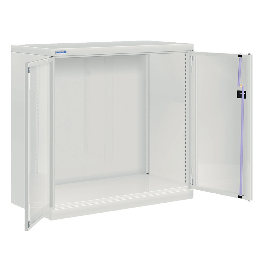 [020277] Armario metálico vacío de puertas batientes - Dim.: 1026x555x1000h mm - Gris ral 7035