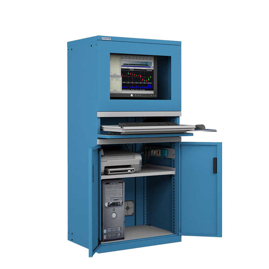 [020578] Armario para protección de ordenadores - Dim.: 717x595x1625h mm - Azul ral 5012