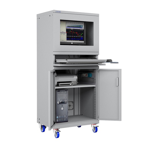 [020595] Armario con ruedas para protección de ordenadores - Dim.: 717x595x1762h mm - Gris ral 7035