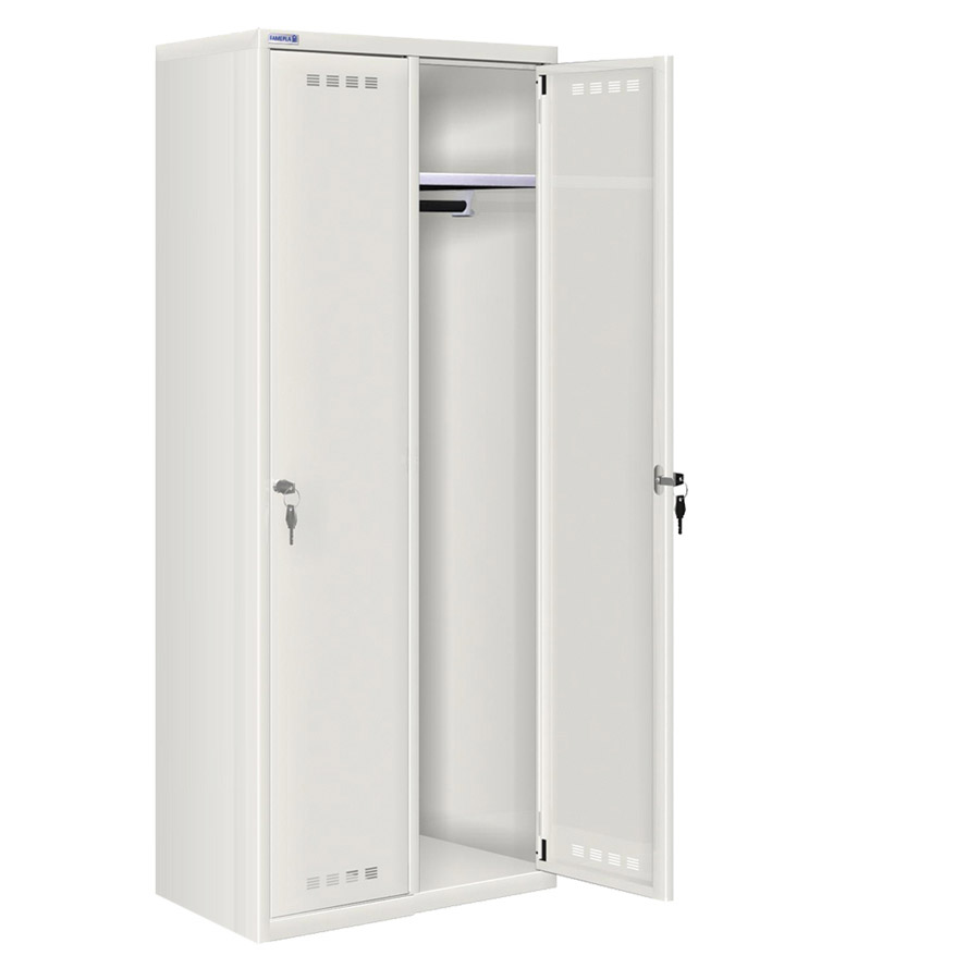 [020711] Ropero metálico con 2 puertas y cerradura de llave - Dim.: 805x500x1750h mm - Gris ral 7035