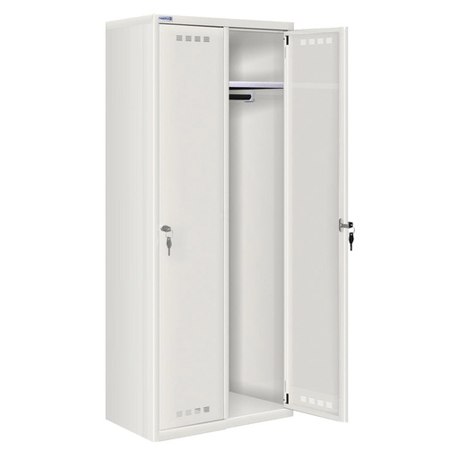 [020711] Ropero metálico con 2 puertas y cerradura de llave - Dim.: 805x500x1750h mm - Gris ral 7035