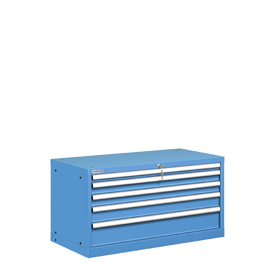 [020808] Cajonera metálica con 5 cajones - Dim.: 1023x572x550h mm - Azul ral 5012