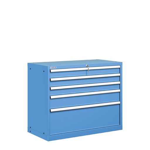 [020822] Cajonera metálica con 5 cajones - Dim.: 1023x572x850h mm - Azul ral 5012