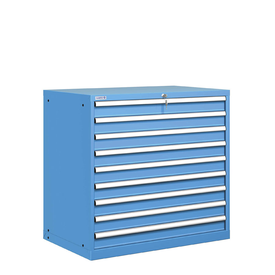 [020860] Cajonera metálica con 9 cajones - Dim.: 1023x725x1000h mm - Azul ral 5012