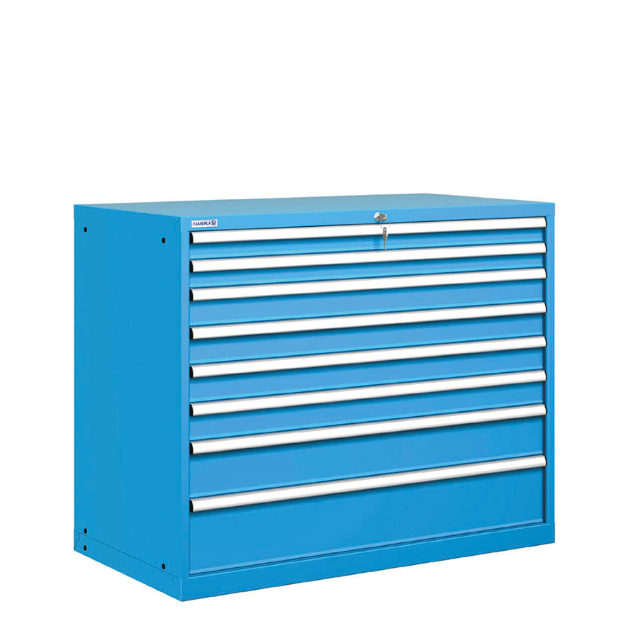 [020920] Cajonera metálica con 8 cajones - Dim.: 1193x725x1000h mm - Azul ral 5012