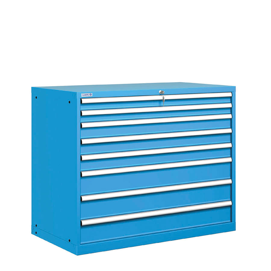 [020921] Cajonera metálica con 8 cajones - Dim.: 1193x725x1000h mm - Azul ral 5012