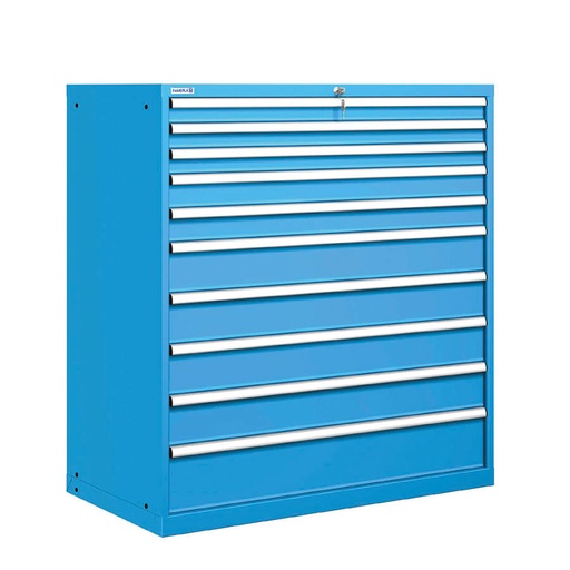 [020924] Cajonera metálica con 10 cajones - Dim.: 1193x725x1325h mm - Azul ral 5012