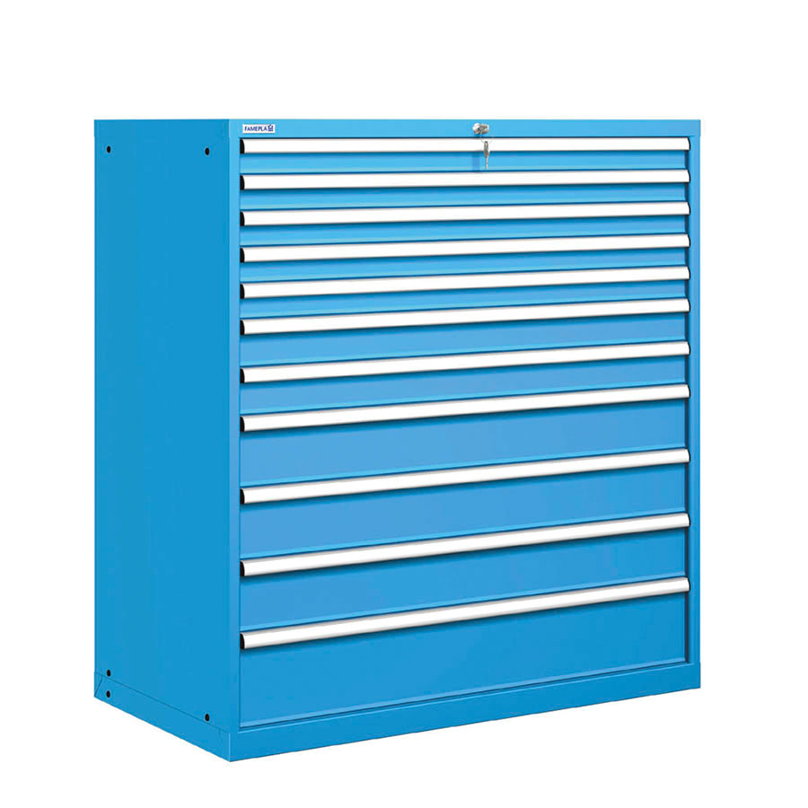 [020926] Cajonera metálica con 11 cajones - Dim.: 1193x725x1325h mm - Azul ral 5012